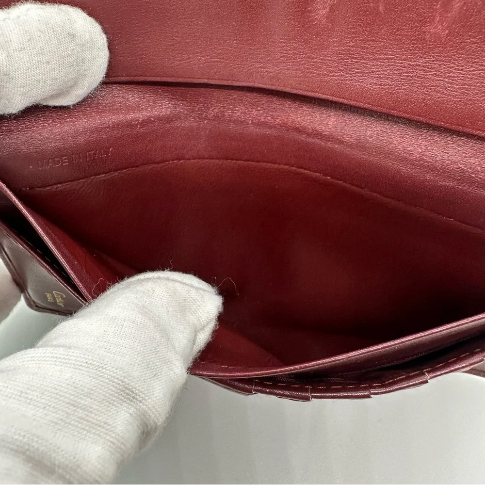 Cartier | Must Have Red Gold Plated Corners Long Bill Wallet Card Holder - Picture 4 of 10